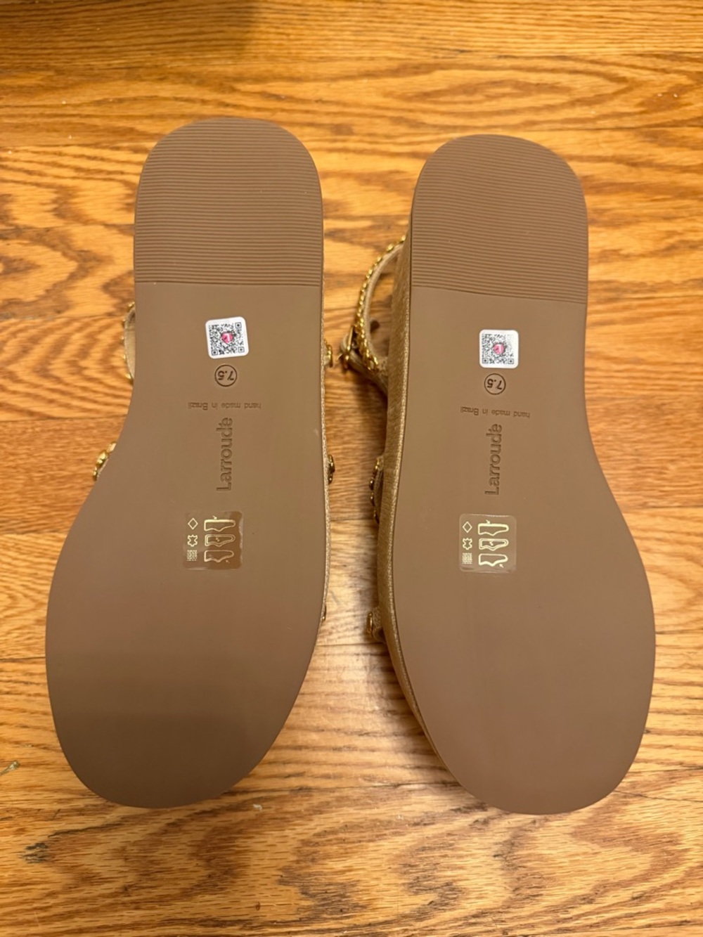 Larroudé “Gio Milanina” Platform Sandals — New in Box — Size 7.5 — Beige Raffia - Picture 5 of 10
